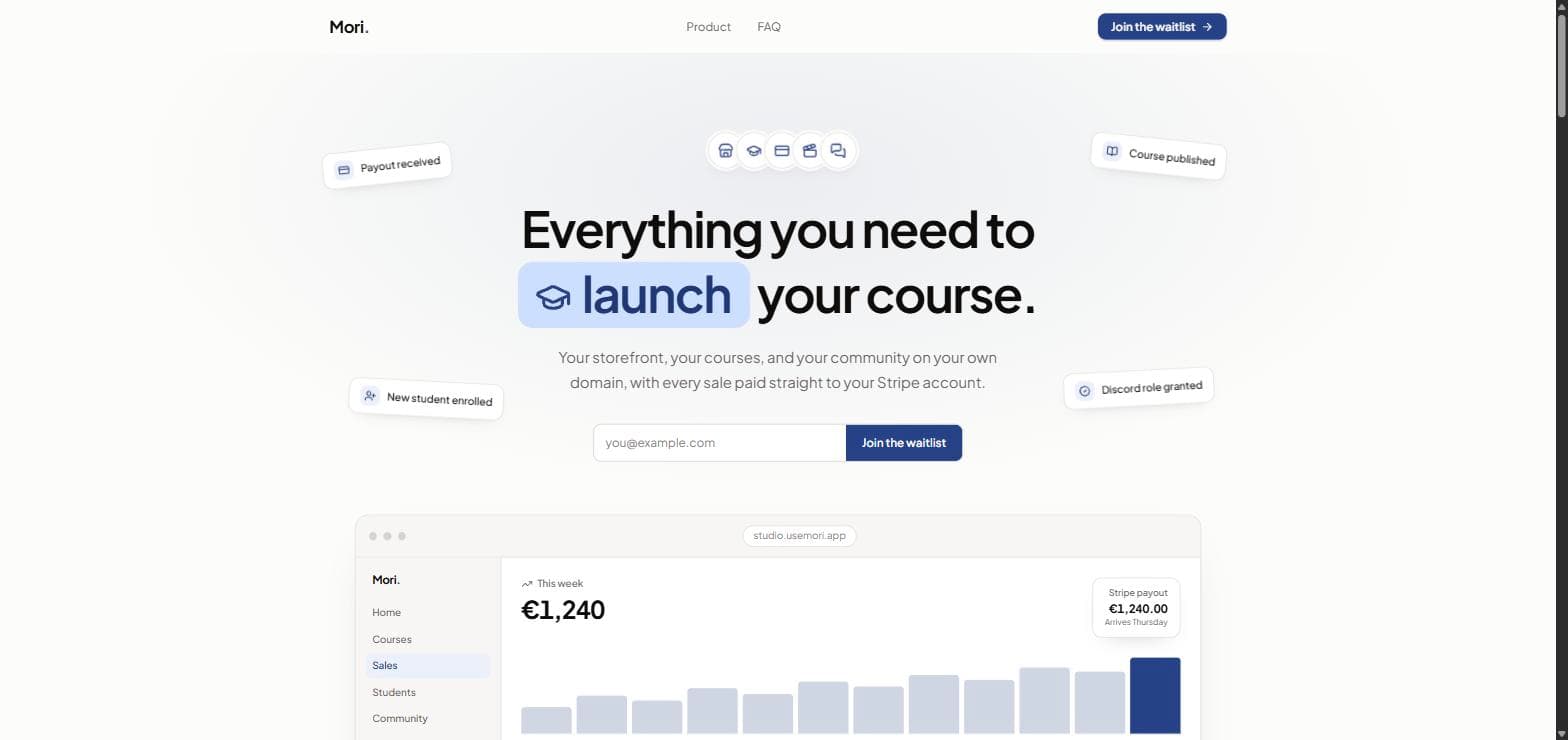 Mori – A Modular Platform for Creators screenshot